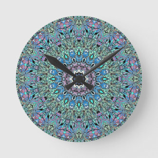 Relógio Redondo Abstrato Turquoise Mandala