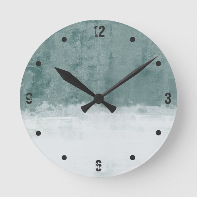 Relógio Redondo abstrato Verde-claro (Frente)