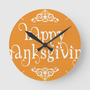 Relógio Redondo ação de agradecimento elegante e feliz