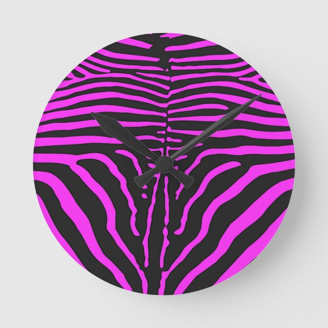 Relógio Redondo Acessórios para a Impressão de Nova Zebra Preta -  (Frente)