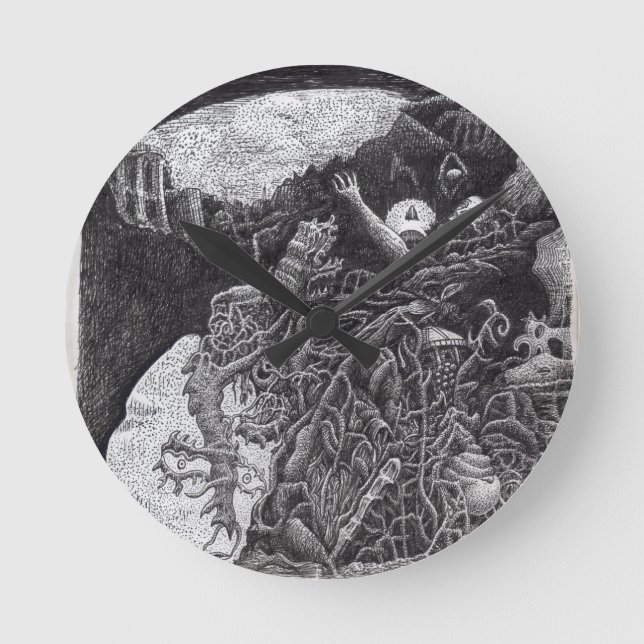 Relógio Redondo Acima e Abaixo por Brian Benson (Frente)