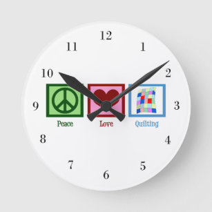 Relógio Redondo Acolchoado do amor da paz