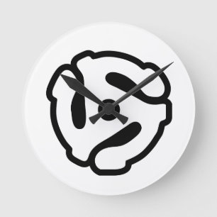 Relógio Redondo Adaptador de vinilo de 7 polegadas e 45 rpm, inser