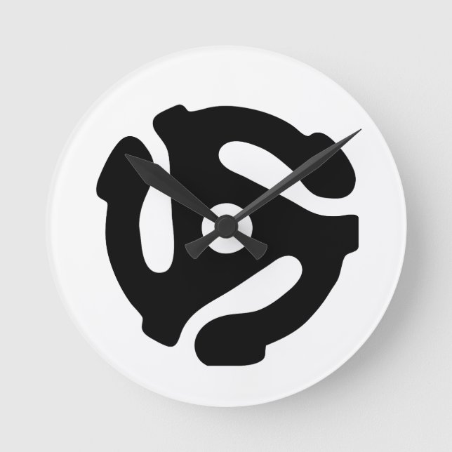 Relógio Redondo Adaptador de vinilo de 7 polegadas e 45 rpm, inser (Frente)