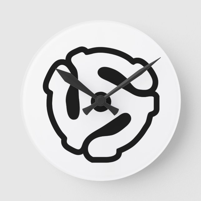 Relógio Redondo Adaptador de vinilo de 7 polegadas e 45 rpm insere (Frente)