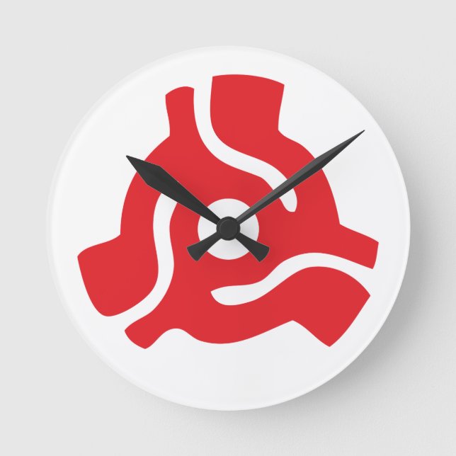 Relógio Redondo Adaptador de vinilo de 7 polegadas e 45 rpm insere (Frente)