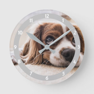 Relógio Redondo Adicionar Foto Pet Personalizada