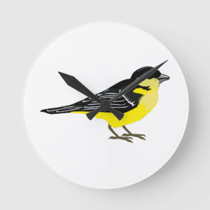 Relógio Redondo Adorável Menor Goldfinch