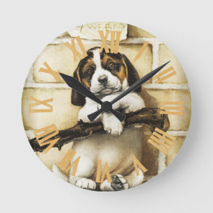 Relógio Redondo Adorável Puppy 