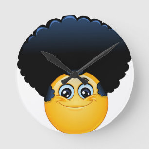 Relógio Redondo afro emoji