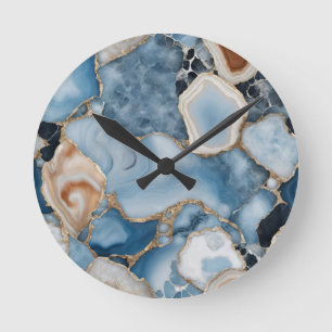 Relógio Redondo Agate Marble Wall Clock