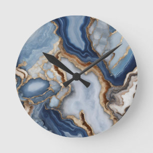 Relógio Redondo Agate Marble Wall Clock