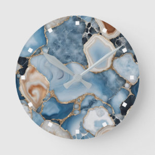 Relógio Redondo Agate Marble Wall Clock