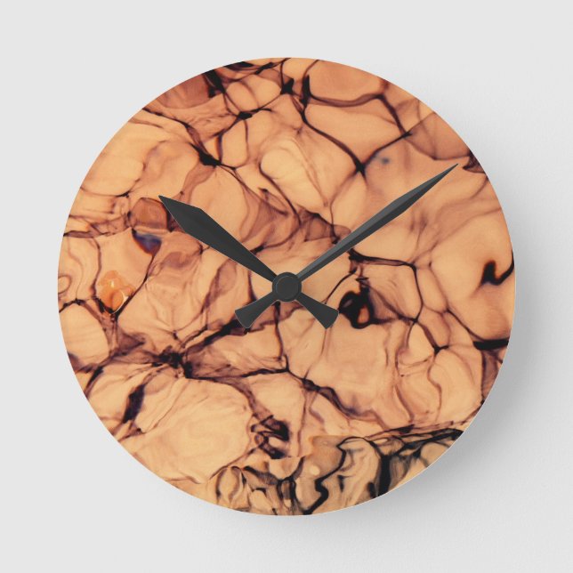 Relógio Redondo Água Azul Espumante Invertida (Frente)