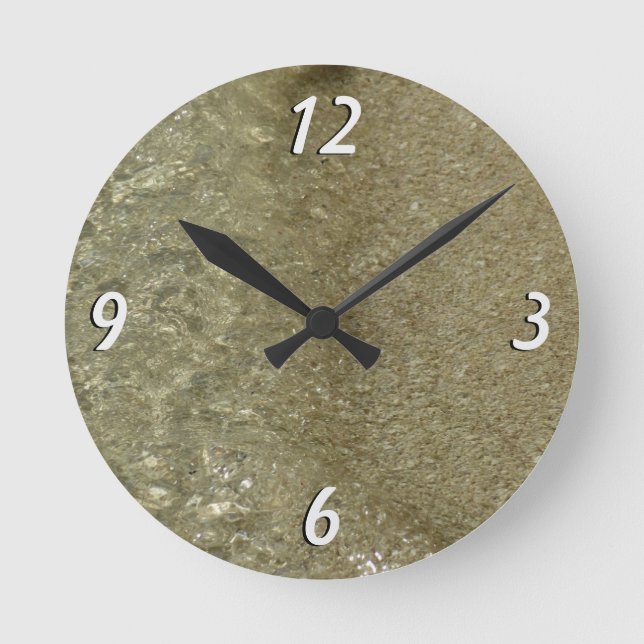 Relógio Redondo Água na fotografia da Abstrato da Beach II (Frente)