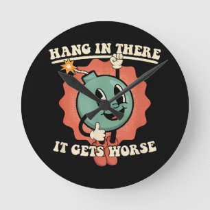 Relógio Redondo Aguente Lá, Piora A Bomba De Cartoon Engraçada