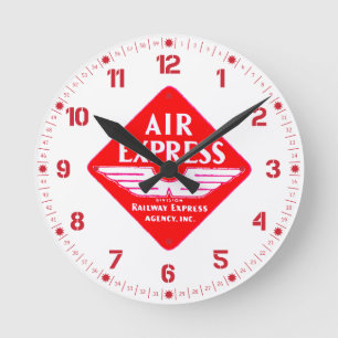 Relógio Redondo Air Express por Wall Clock da Agência Ferroviária