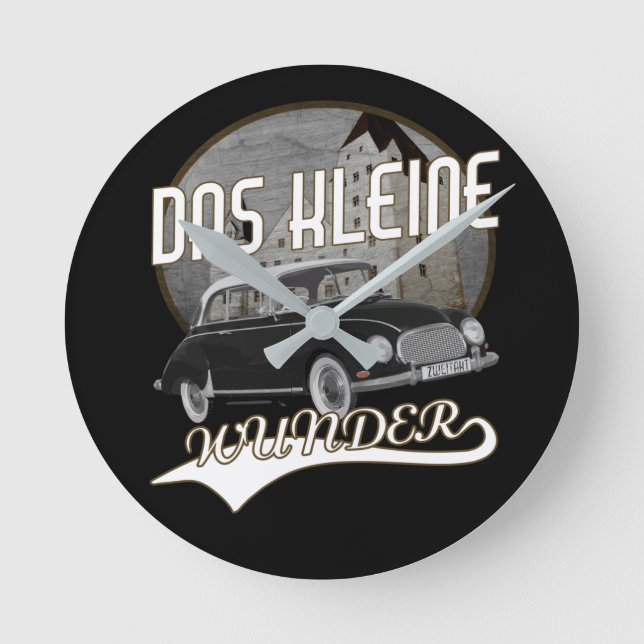 Relógio Redondo Alemanha Oldtimer Auto Union DKW Kleines Wunder (Frente)