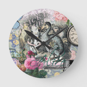 Relógio Redondo Alice Classic Wonderland Dodo Arte Tenniel