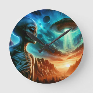 Relógio Redondo Alienígena de espaço
