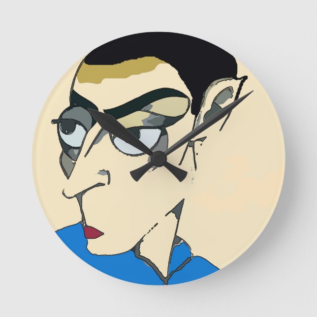 Relógio Redondo Alienígena do Homem Espaço (Frente)