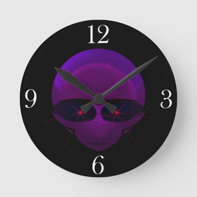 Relógio Redondo Alienígena Space Pilot Fund E.T. Sci-fi Wall Clock (Frente)