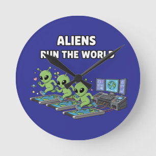 Relógio Redondo Alienígenas Mandam no Mundo