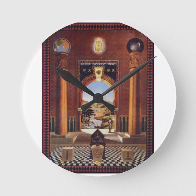 Relógio Redondo Alojamento maçónico (Frente)
