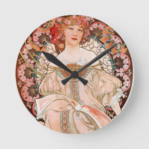Relógio Redondo Alphonse Mucha: Daydream (Rêverie)