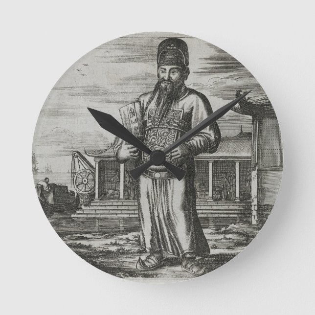 Relógio Redondo Alto funcionário público que recolhe impostos, (Frente)