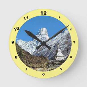 Relógio Redondo Ama Dablam & Stupa, Sagarmatha, Himalaia, Nepal