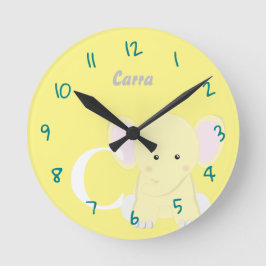 Relógio Redondo Amarelo Pastel Personalizado para 