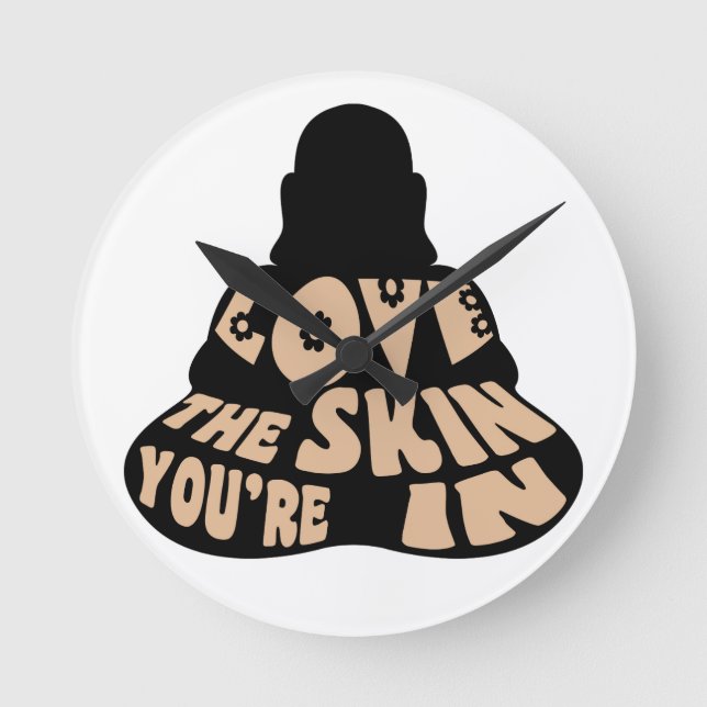 Relógio Redondo Ame a pele que você está dentro (Frente)