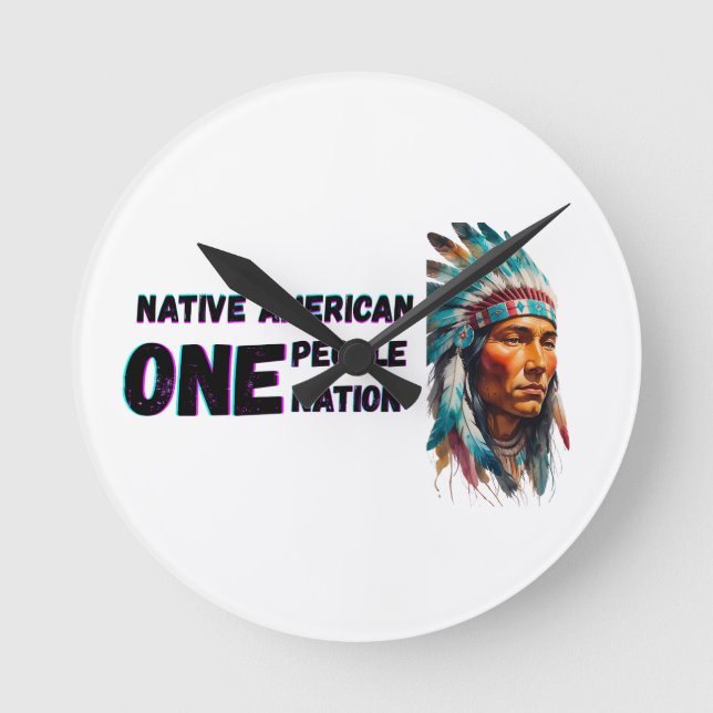 Relógio Redondo Americano nativo (Frente)