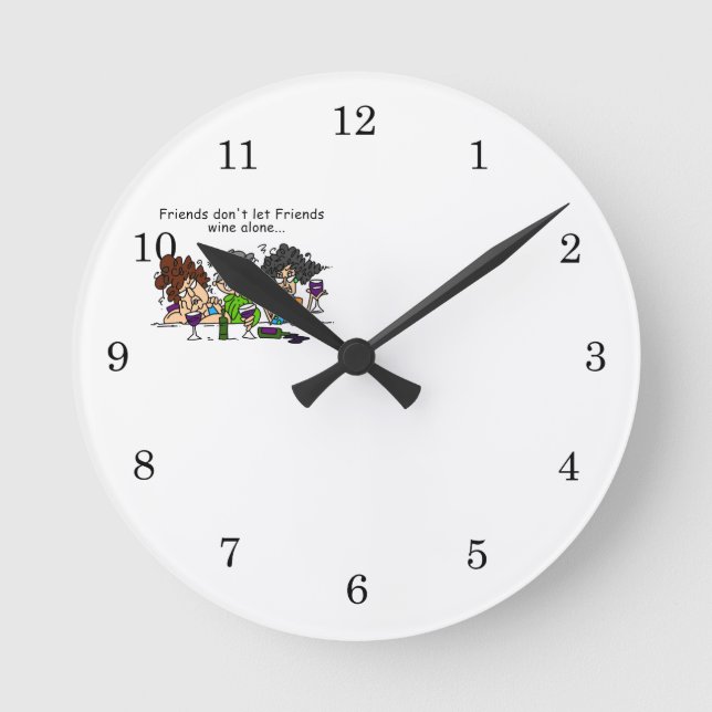 Relógio Redondo Amigos não deixam amigos virem sozinhos (Frente)