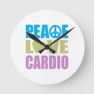 Relógio Redondo Amor da paz cardio-