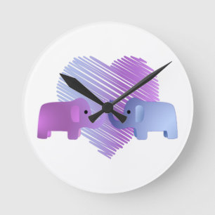 Relógio Redondo Amor de Elefante