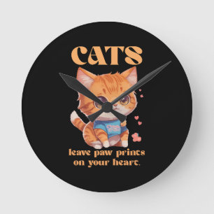 Relógio Redondo amor de gatinho fofo
