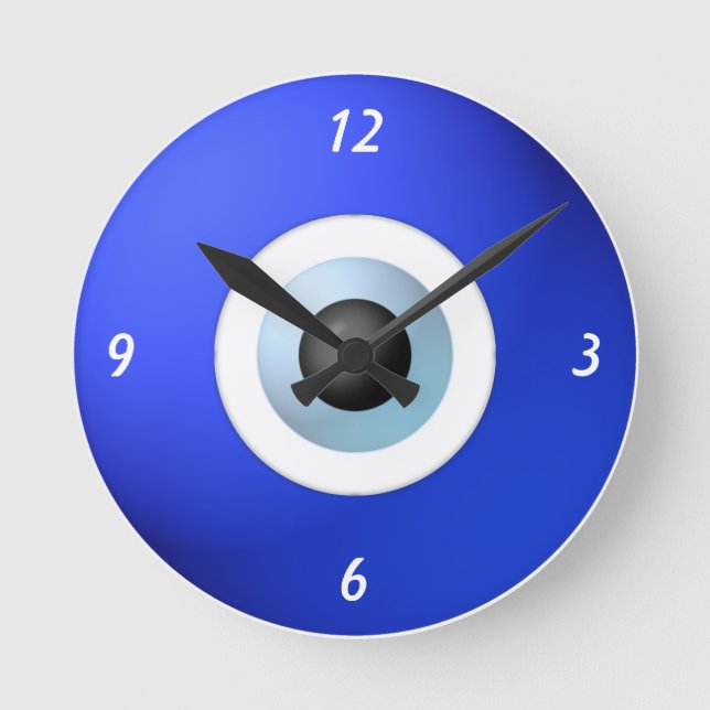 Relógio Redondo Amuleto para defender fora o olho mau (Frente)