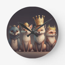 Animais selvagens vestindo coroas