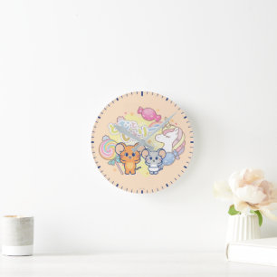 Relógio Redondo Anime Magical Candyland com Jerry e Tuffy