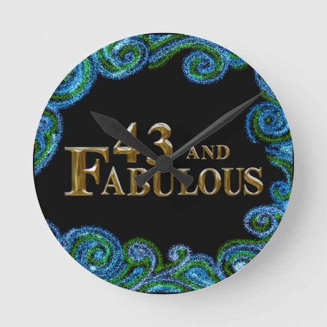 Relógio Redondo Aniversário de 43 anos (Frente)