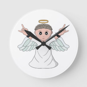 Relógio Redondo Anjo Amorador de Música Pesada
