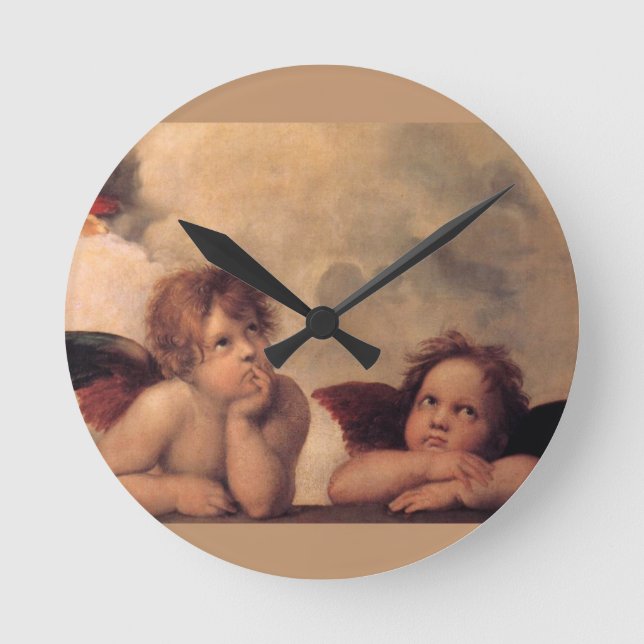 Relógio Redondo Anjo Fé Raphael Fé Bênção Fofo (Frente)
