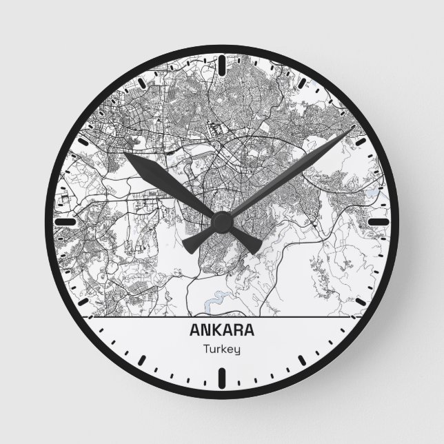 Relógio Redondo Ankara Clock City Line Art (Frente)
