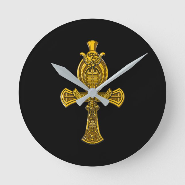 Relógio Redondo Ankh Eye do Horus Símbolo Antigo Egípcio Sagrado (Frente)