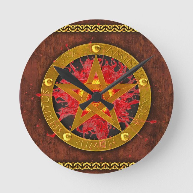 Relógio Redondo Antigos Tomas Místicos de Ortografia e Poções Mági (Frente)