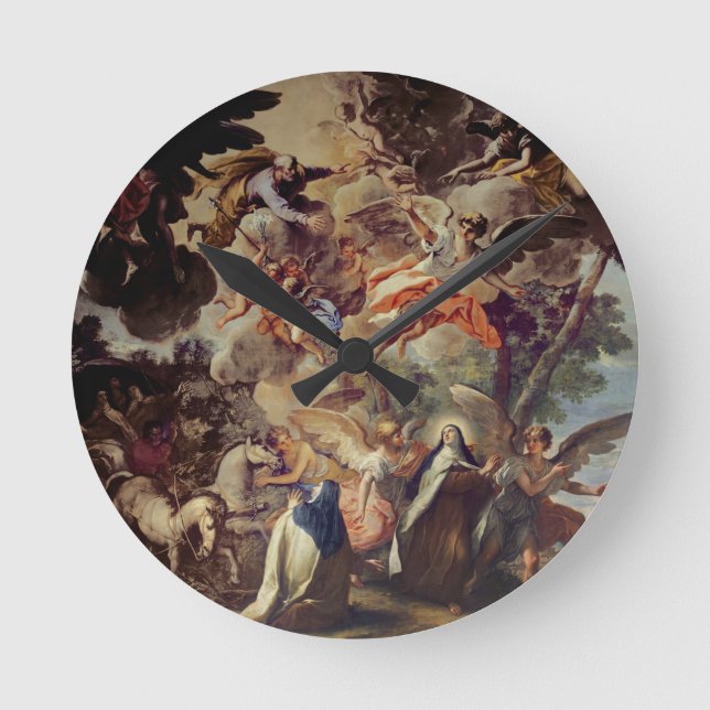 Relógio Redondo Aparição de St Joseph a St Theresa (Frente)