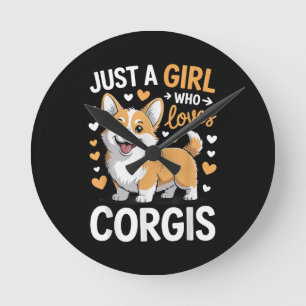 Relógio Redondo Apenas Uma Garota Que Ama Corgis