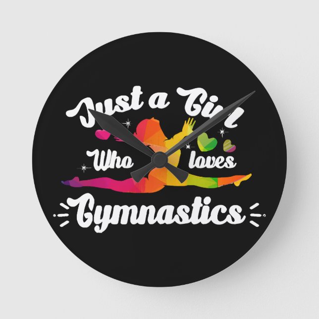Relógio Redondo Apenas Uma Garota Que Ama Ginástica (Frente)